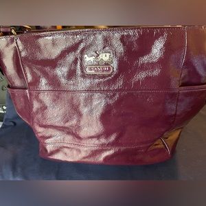 Coach Patent Leather Purse in Eggplant
